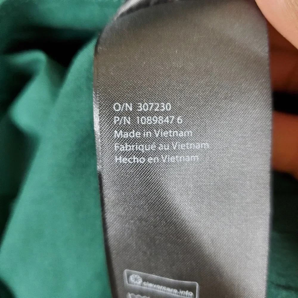 COS Teal Green Crinkled Shift Dress 3/4 Balloon Sleeves Size 6 - Picture 8 of 9